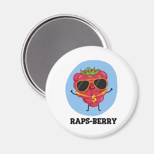 Aimant Raps-berry Funny Rapper Raspberry Pun (Recto/Verso)