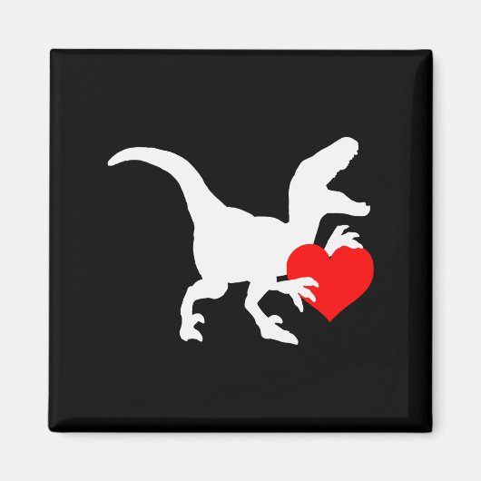 Aimant Raptor Love Valentines Day Gift Dino Raptor Heart (Devant)