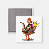 Aimant Raptor Tenant Une Bouteille De Vin Et Fleurs Étinc (Recto/Verso)