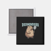 Aimant Raquette de Badminbara Shuttle - Équipe de badmint (Recto/Verso)