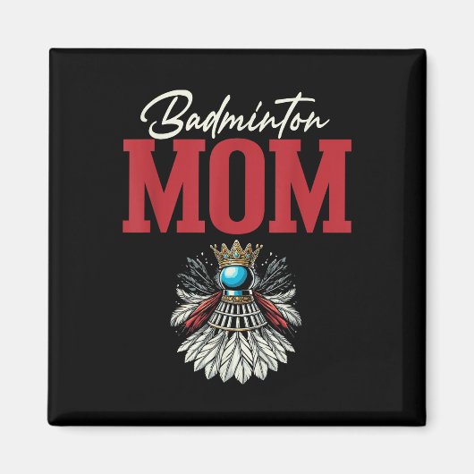 Aimant Raquette de badminton pour maman (Devant)