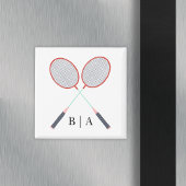 Aimant Raquettes de badminton sur mesure Monogramme
