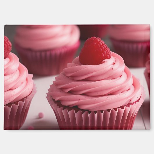 Aimant Raspberry Cupcakes (Recto)