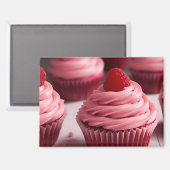 Aimant Raspberry Cupcakes (Recto/Verso)