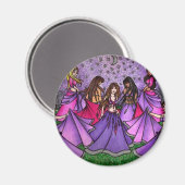 Aimant Rassemblement de danseurs du ventre en violet (Recto/Verso)