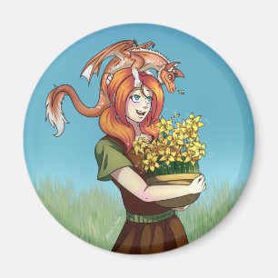 Aimant Rassembler les fleurs avec un dragon