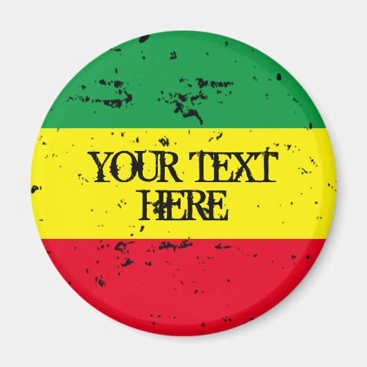 Aimant Rastafarian flag vert jaune rouge rayures frigo (Devant)