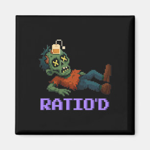 Aimant Ratio’d Pixelated Zombie Gamer Teag Npc Halloweeen