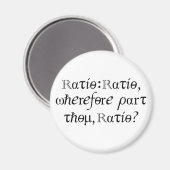 Aimant Ratio : Ratio, pourquoi te divises-tu, Ratio ! (Recto/Verso)