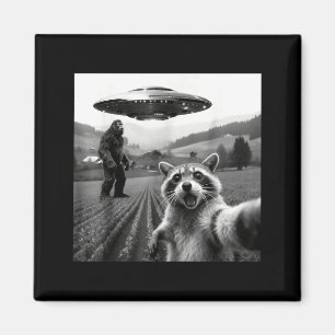 Aimant Raton laveur Bigfoot Selfie Ufo Drôle Raton laveur