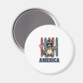 Aimant Raton laveur patriotique America conception de t-s (Recto/Verso)