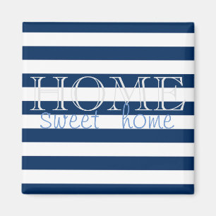 Aimant Rayoires bleu marine moderne, Home Sweet Home