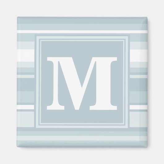 Aimant Rayures bleu glace Monogram (Devant)