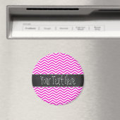 Aimant Rayures Chevron Magenta Chaud; aspect ardoise rétr (In Situ (Lave-vaisselle))
