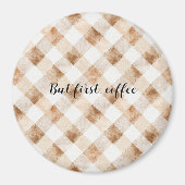 Aimant Rayures Crème Marron Café (Devant)