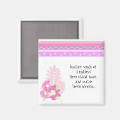 Aimant Rayures et Fleurs - Message Inspirant (Recto/Verso)