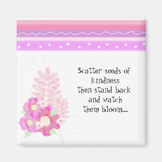 Aimant Rayures et Fleurs - Message Inspirant (Devant)