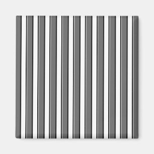Aimant Rayures grises et noires sur fond blanc