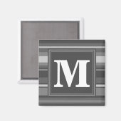 Aimant Rayures grises Monogramme (Recto/Verso)