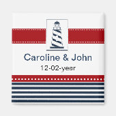 Aimant rayures marines, phare, nautique enregistrer la da (Devant)