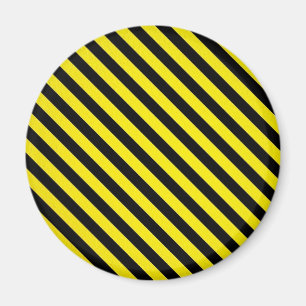 Aimant rayures noires jaunes de précaution en