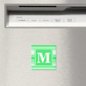 Aimant Rayures vert printemps Monogram (In Situ (Lave-vaisselle))