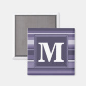Aimant Rayures violettes de cuir monogramme (Recto/Verso)