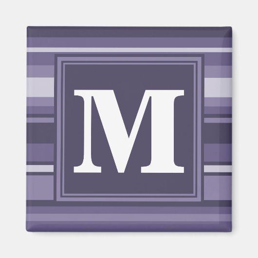 Aimant Rayures violettes de cuir monogramme (Devant)