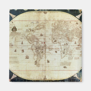 Aimant Rc C 2487 Carte du monde, dessinée par Sébastien