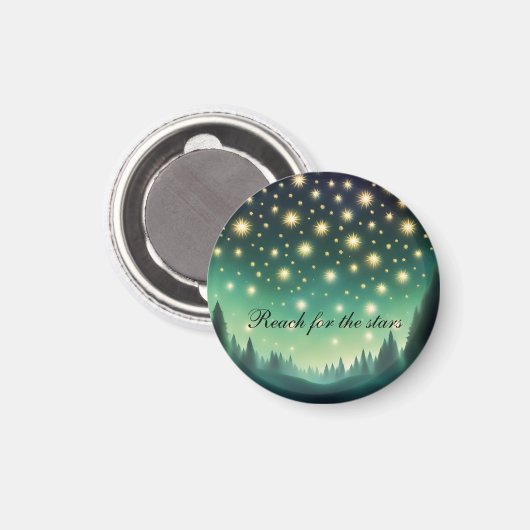 Aimant Reach for the Stars - Tons verts Starry Night (Recto/Verso)