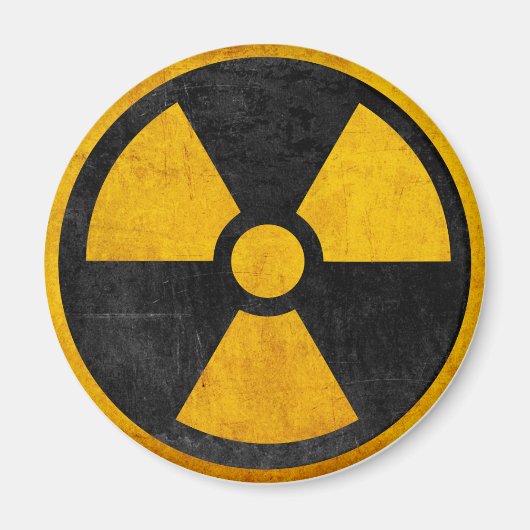 Aimant Réacteur nucléaire radioactif jaune et noir (Devant)