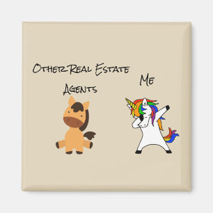 Aimant Real Estate Agent Gift Horse Dabbing Unicorn