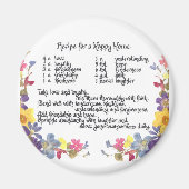 Aimant Recette Accueil heureuse (Devant)