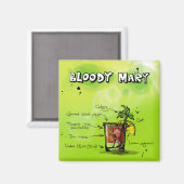 Aimant Recette Bloody Mary - Cocktail Cadeau (Recto/Verso)