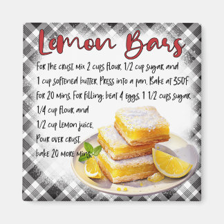 Aimant Recette de barres au citron