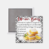 Aimant Recette de barres au citron (Recto/Verso)