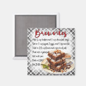 Aimant Recette de Brownies (Recto/Verso)