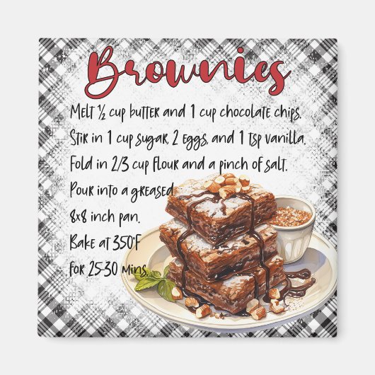 Aimant Recette de Brownies (Devant)