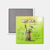 Aimant Recette de cocktail tropical (Recto/Verso)