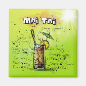 Aimant Recette de cocktail tropical (Devant)