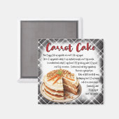 Aimant Recette de gâteau à la carotte (Recto/Verso)