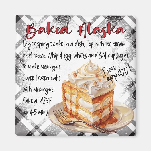 Aimant Recette de l'Alaska cuit (Devant)