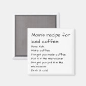 Aimant Recette de maman pour café glacé drôle Parents nou (Recto/Verso)