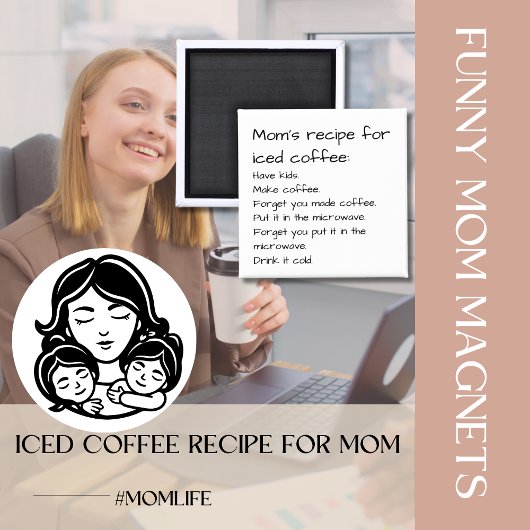 Aimant Recette de maman pour café glacé drôle Parents nou