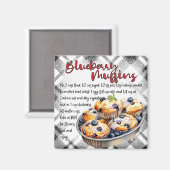 Aimant Recette de muffins aux myrtilles (Recto/Verso)