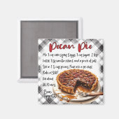 Aimant Recette de tarte aux noix de pécan faite maison Dé (Recto/Verso)