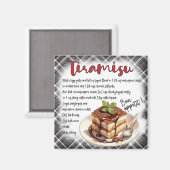 Aimant Recette de Tiramesu (Recto/Verso)