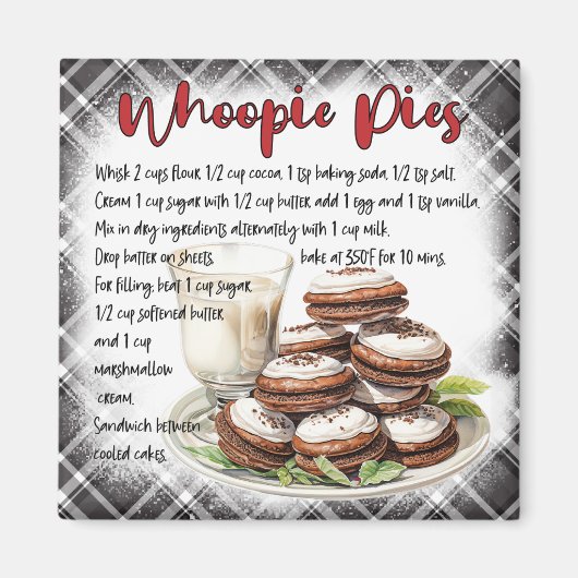 Aimant Recette de Whoopie Pies (Devant)