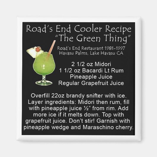 Aimant Recette verte (Devant)