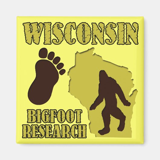 Aimant Recherche sur le Wisconsin Bigfoot (Devant)